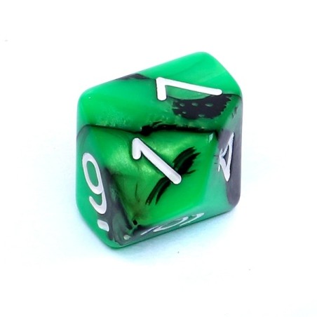 Komplet kości REBEL RPG - Dwukolorowe - Zielono-czarne