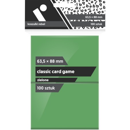 Koszulki na karty Rebel (63,5x88 mm) "Classic Card Game", 100 sztuk, Zielone