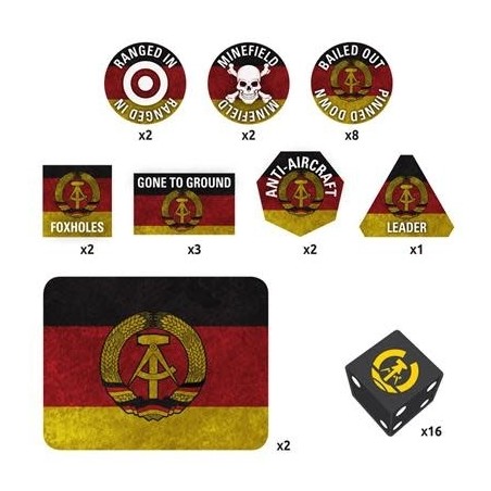 Team Yankee East German: Gaming Set (x20 Tokens, x2 Objectives, x16 Dice)