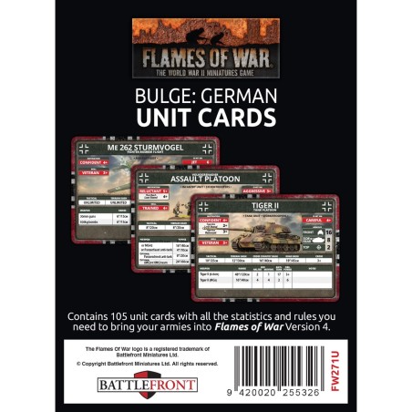 Flames of War: Bulge German Unit Cards