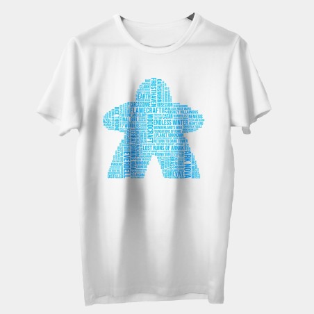 Koszulka "Meeple 2023 Blue" - Rozmiar S (Biała)
