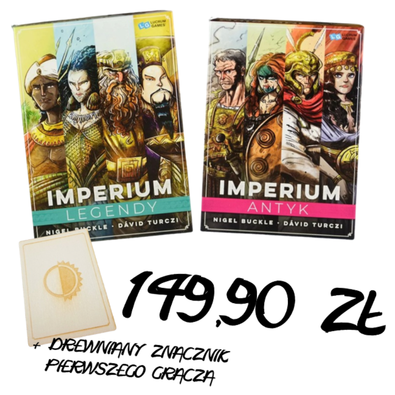 Pakiet: Imperium: Legendy + Imperium: Antyk + drewniany znacznik pierwszego gracza..